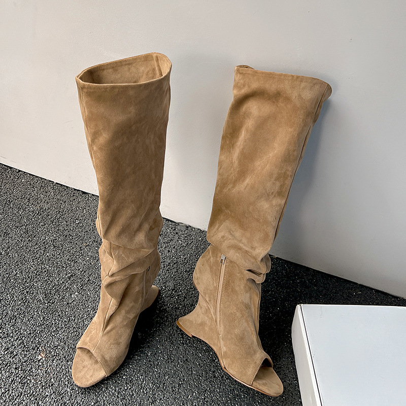 AIYKAZYSDL Strange Wedge Heel  - Knee High Sock Women recension och pris