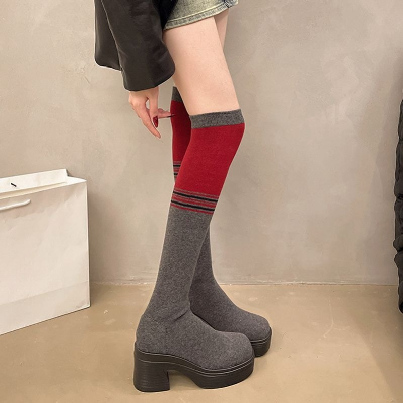 Chunky Heel Women's Over-the-K - Knee High Sock Women recension och pris