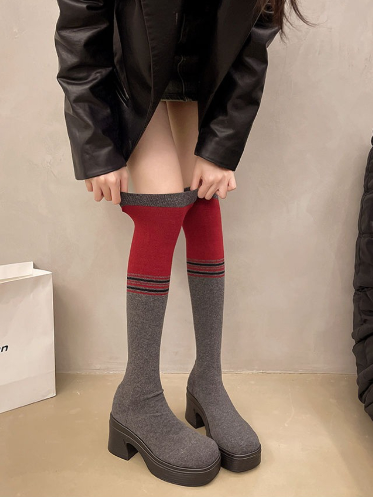 Chunky Heel Women's Over-the-K - Knee High Sock Women recension och pris